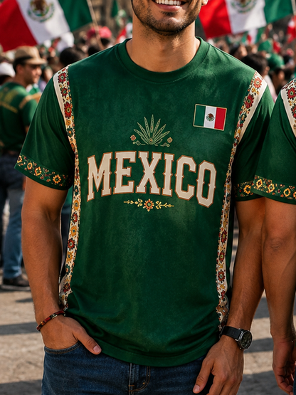 Men's Mexico Pride Art Printed short sleeves t-shirt