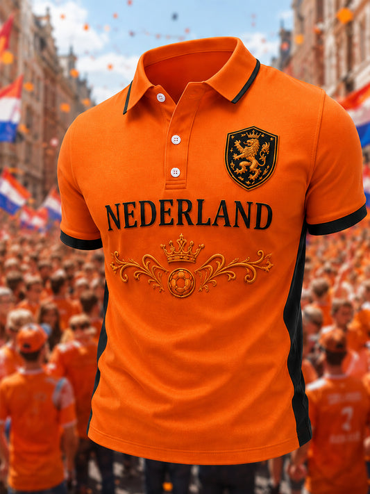 Men's Nederland Print Casual Polo