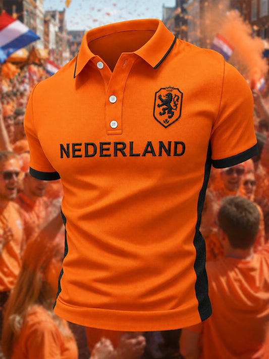Men's Nederland Print Casual Polo