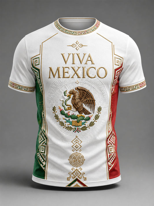 Men's Viva Mexico Mexican Pride Printed Casual Tee