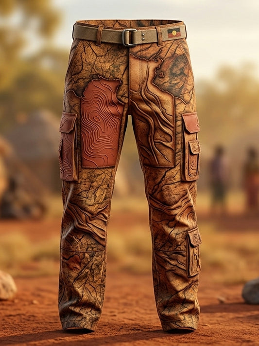 Men's AU Garma Festival Printed Style Casual Work Trousers
