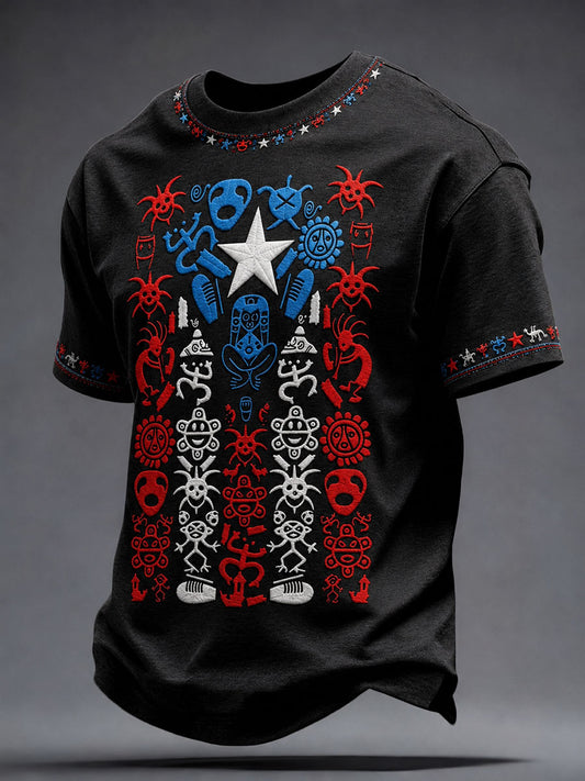 Men's Puerto Rico Pride Art Printed T-shirt