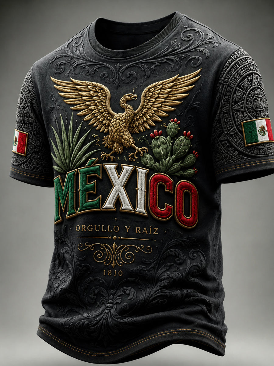 Men’s Mexico Independence Day Print Casual Short-Sleeve T-Shirt