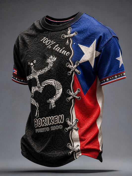 Men's Puerto Rico Art Printed T-shirt