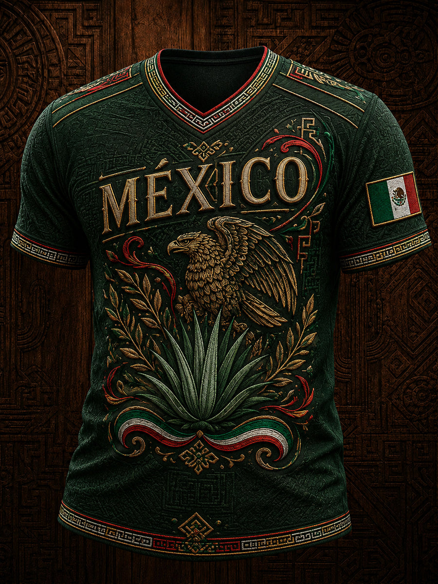 Men’s Mexico Independence Day Print Casual Short-Sleeve T-Shirt