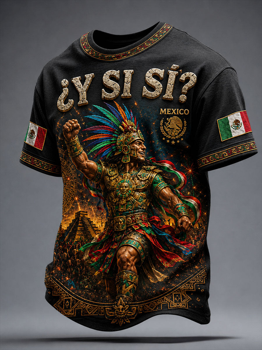 Men's Mexico Independence Day ¿Y si sí? Art Printed T-shirt