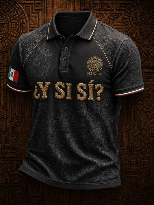 Men's Mexico Independence Day ¿Y si sí? Art Printed Casual Tops