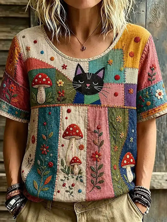Women's Elegant Cotton-Linen Top