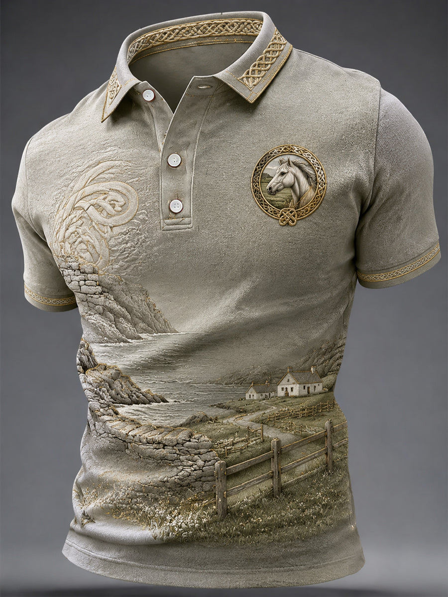 Men's Ireland Culture Print Casual Top