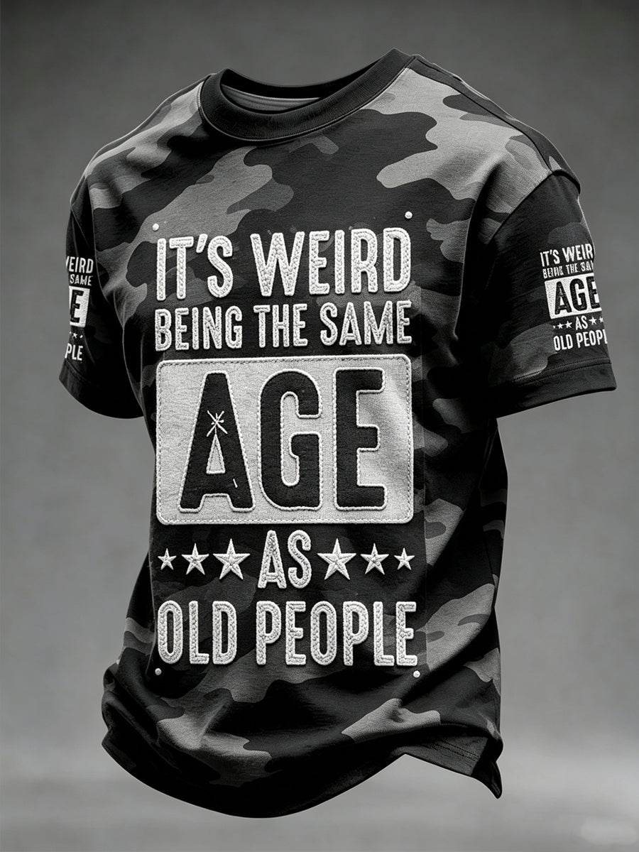 Men's Grumpy Old Man Printed Vintage Fashion Loose Short Sleeve T-Shirt