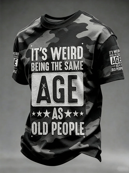Men's Grumpy Old Man Printed Vintage Fashion Loose Short Sleeve T-Shirt
