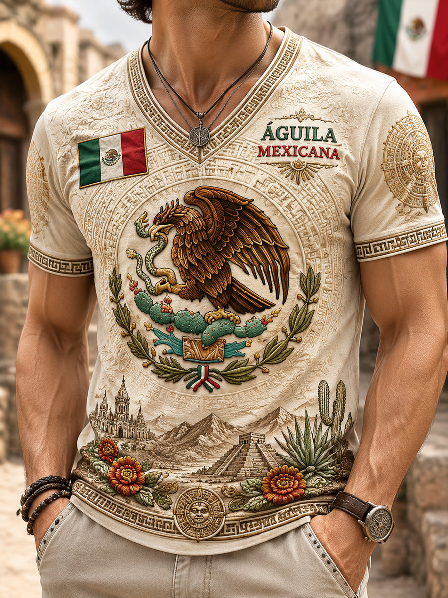 Men's Mexican Independence Day Patriotic Art Print T-Shirt