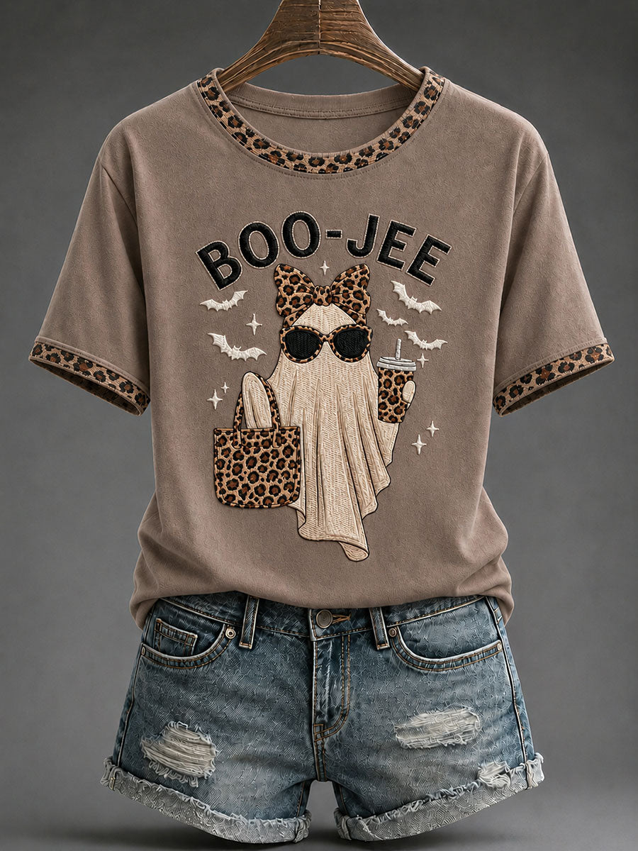 Women's Glam Ghost Print Casual T-Shirt