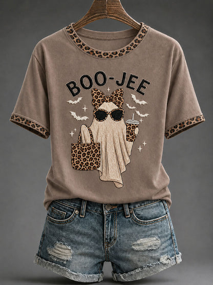 Women's Glam Ghost Print Casual T-Shirt