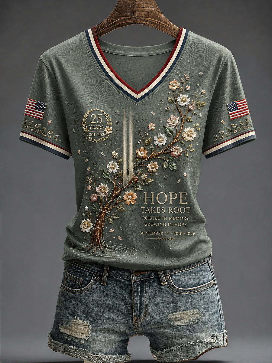 Women's American Patriotism V-Neck T-Shirt