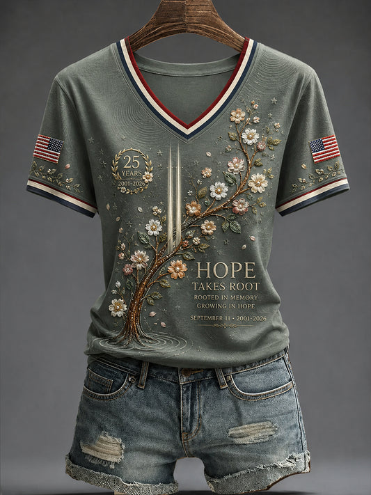 Women's American Patriotism V-Neck T-Shirt