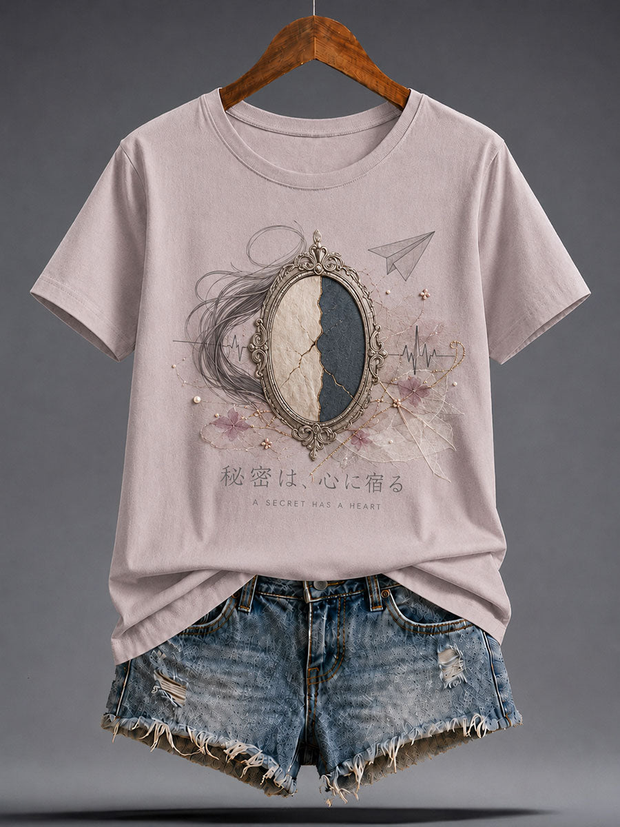 Women's Japanese Art Books Reading Lover Printed T-shirt