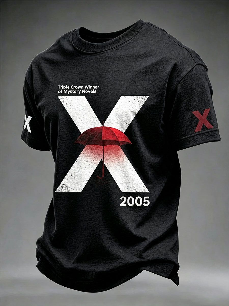 Men's Japanese mystery novelist print T-shirt