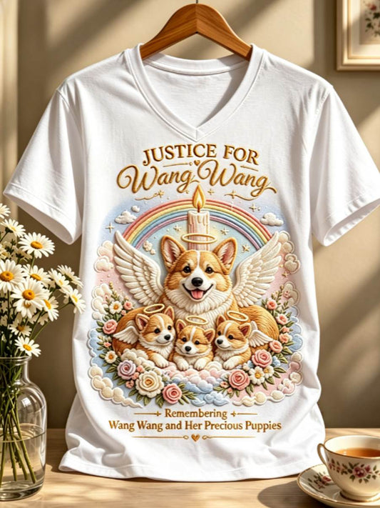 Women's STOP ANIMAL ABUSE Wangwang short-sleeved T-shirt