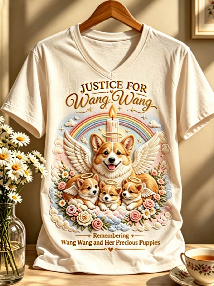 Women's STOP ANIMAL ABUSE Wangwang short-sleeved T-shirt