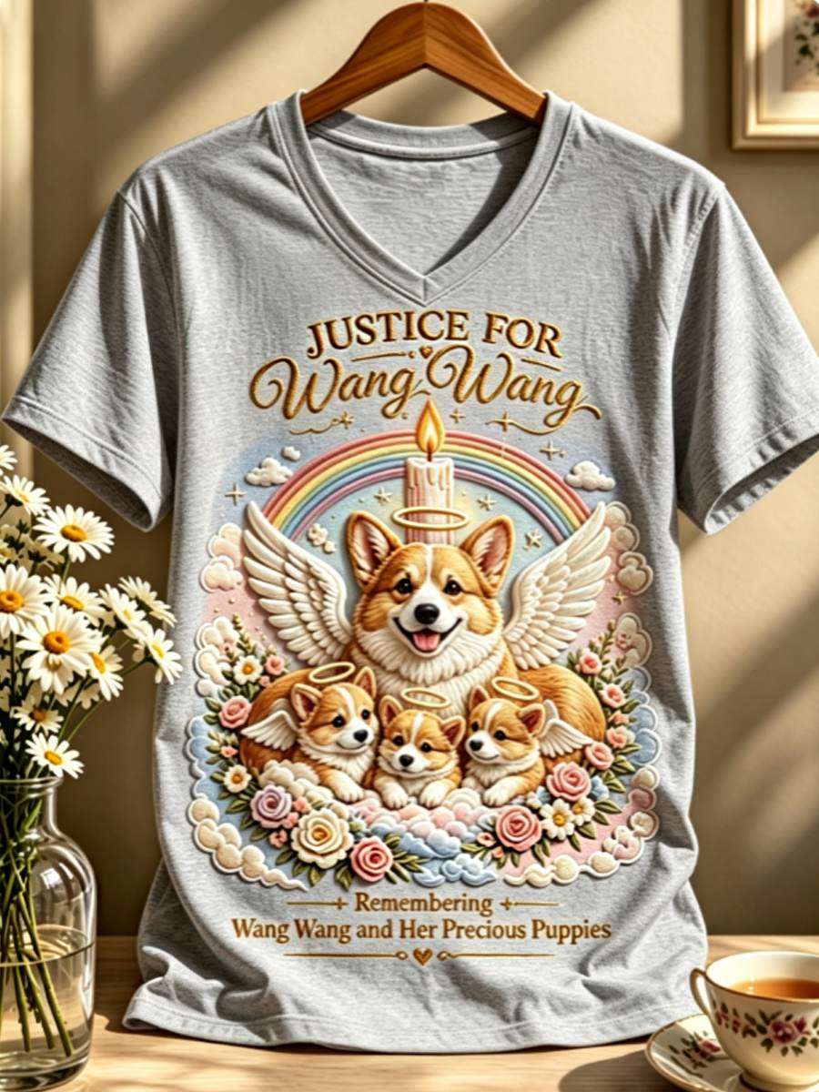 Women's STOP ANIMAL ABUSE Wangwang short-sleeved T-shirt