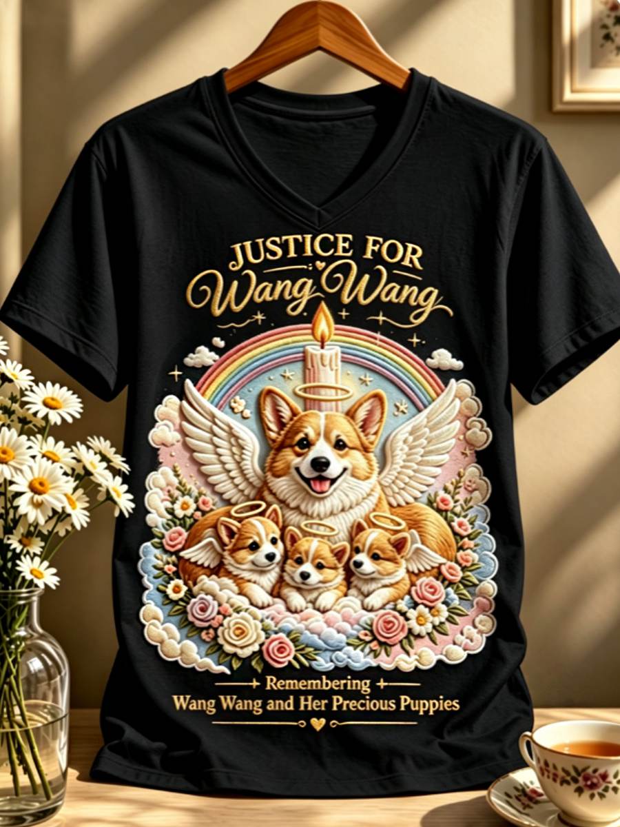 Women's STOP ANIMAL ABUSE Wangwang short-sleeved T-shirt