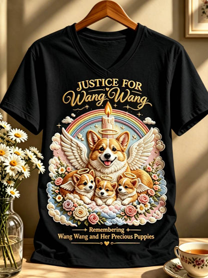 Women's STOP ANIMAL ABUSE Wangwang short-sleeved T-shirt