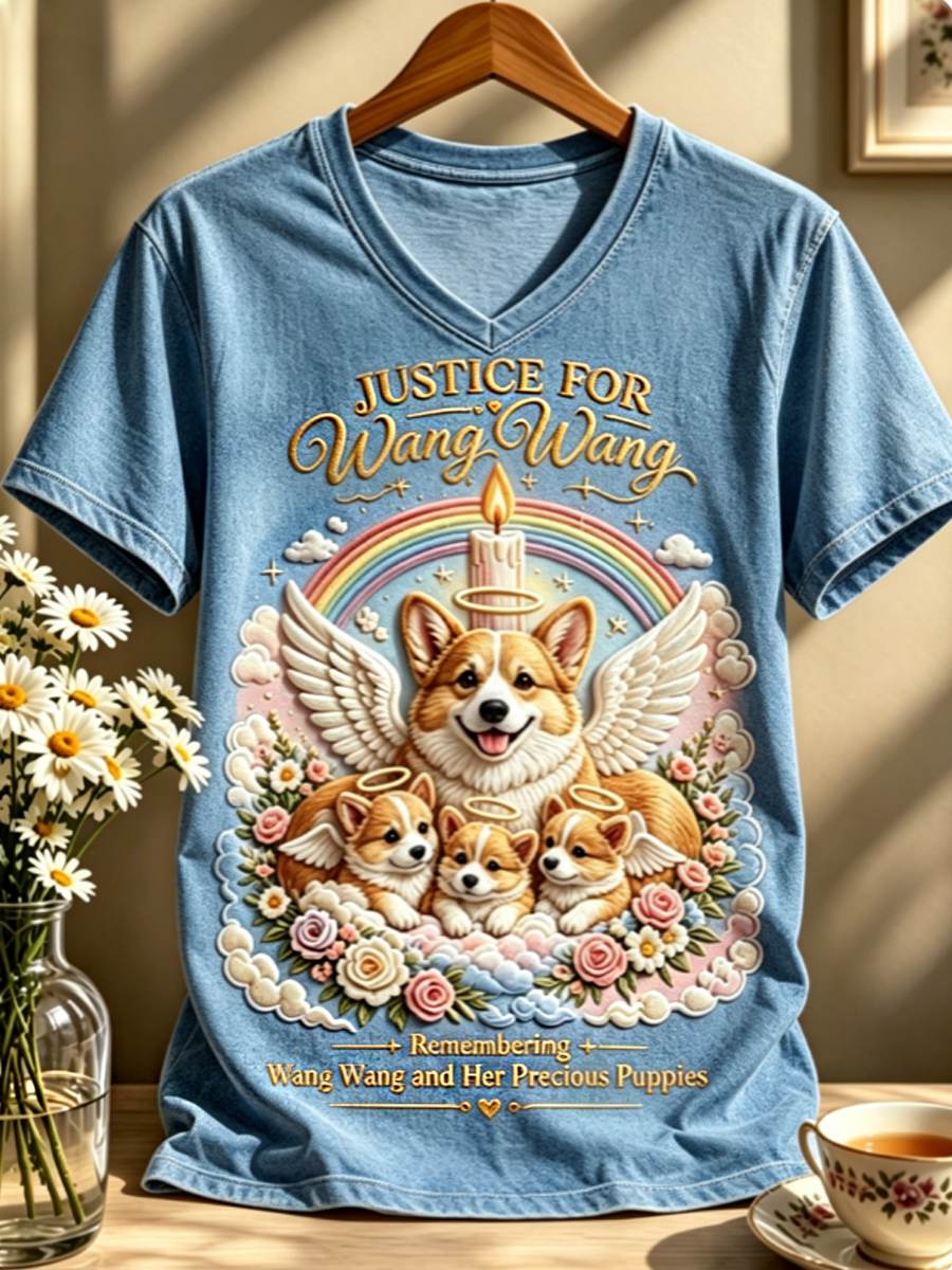 Women's STOP ANIMAL ABUSE Wangwang short-sleeved T-shirt