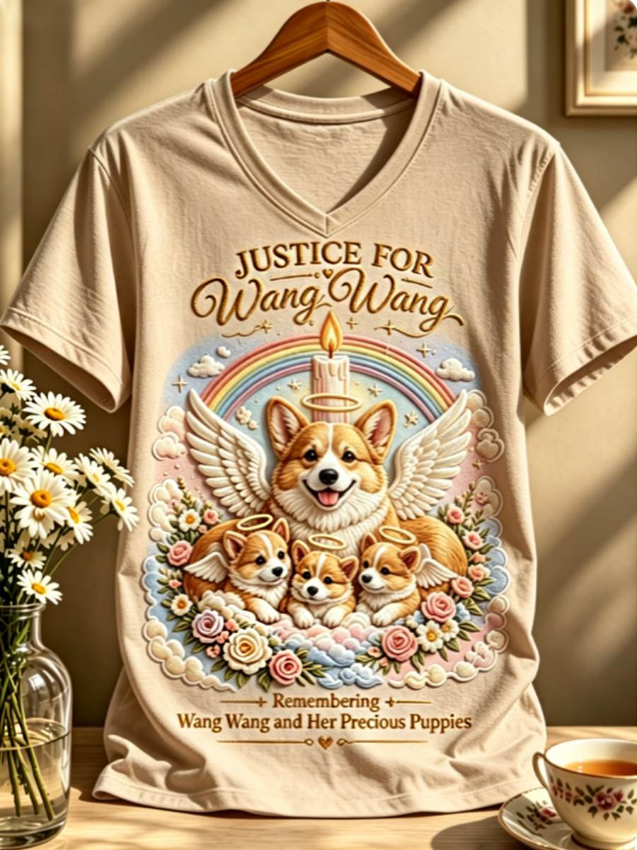 Women's STOP ANIMAL ABUSE Wangwang short-sleeved T-shirt