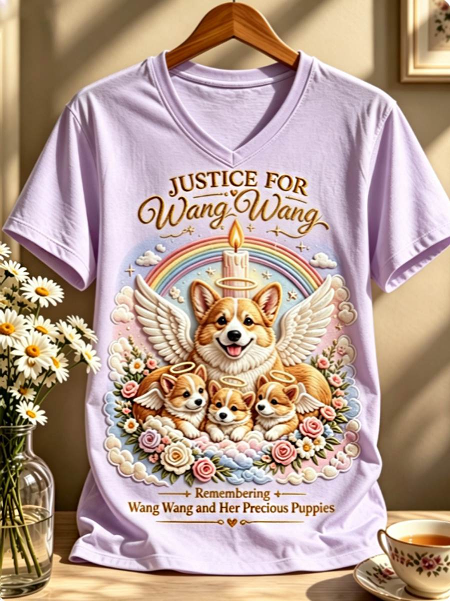 Women's STOP ANIMAL ABUSE Wangwang short-sleeved T-shirt