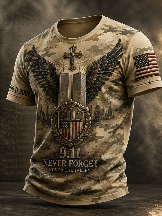 Men's American Patriot Day 9/11 Short Sleeves T-Shirt