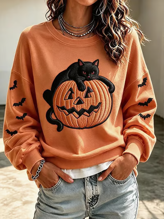 Women's Halloween Printed Regular Sweatshirt