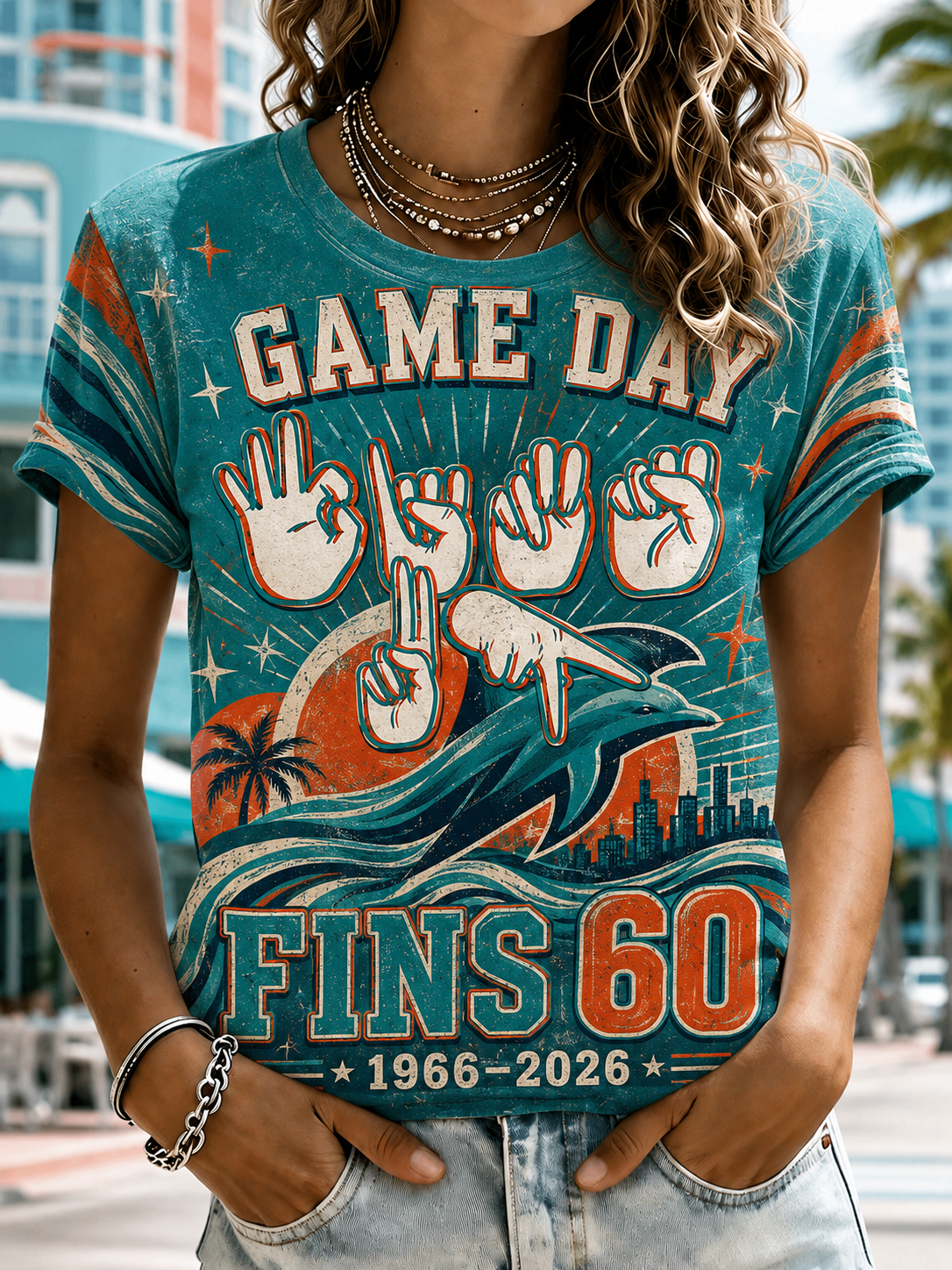 Women's Miami Dolphins Short-Sleeved T-Shirt