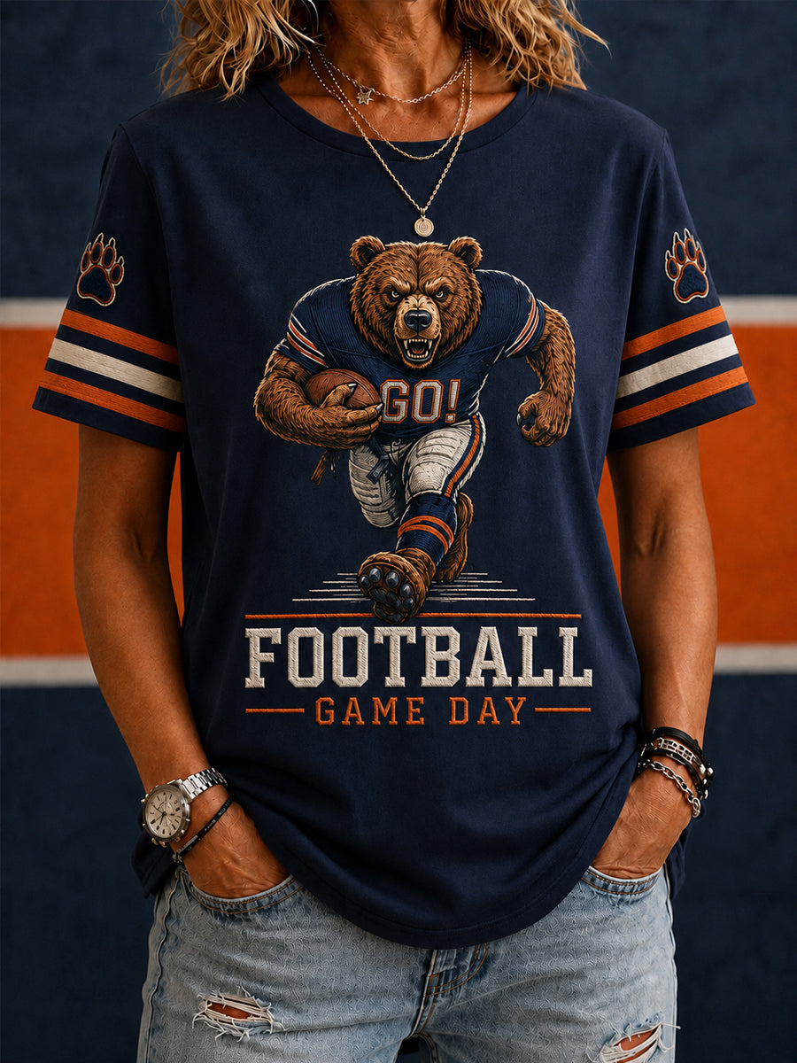 Women's Football Gameday Gift For Football Fans Casual Tee