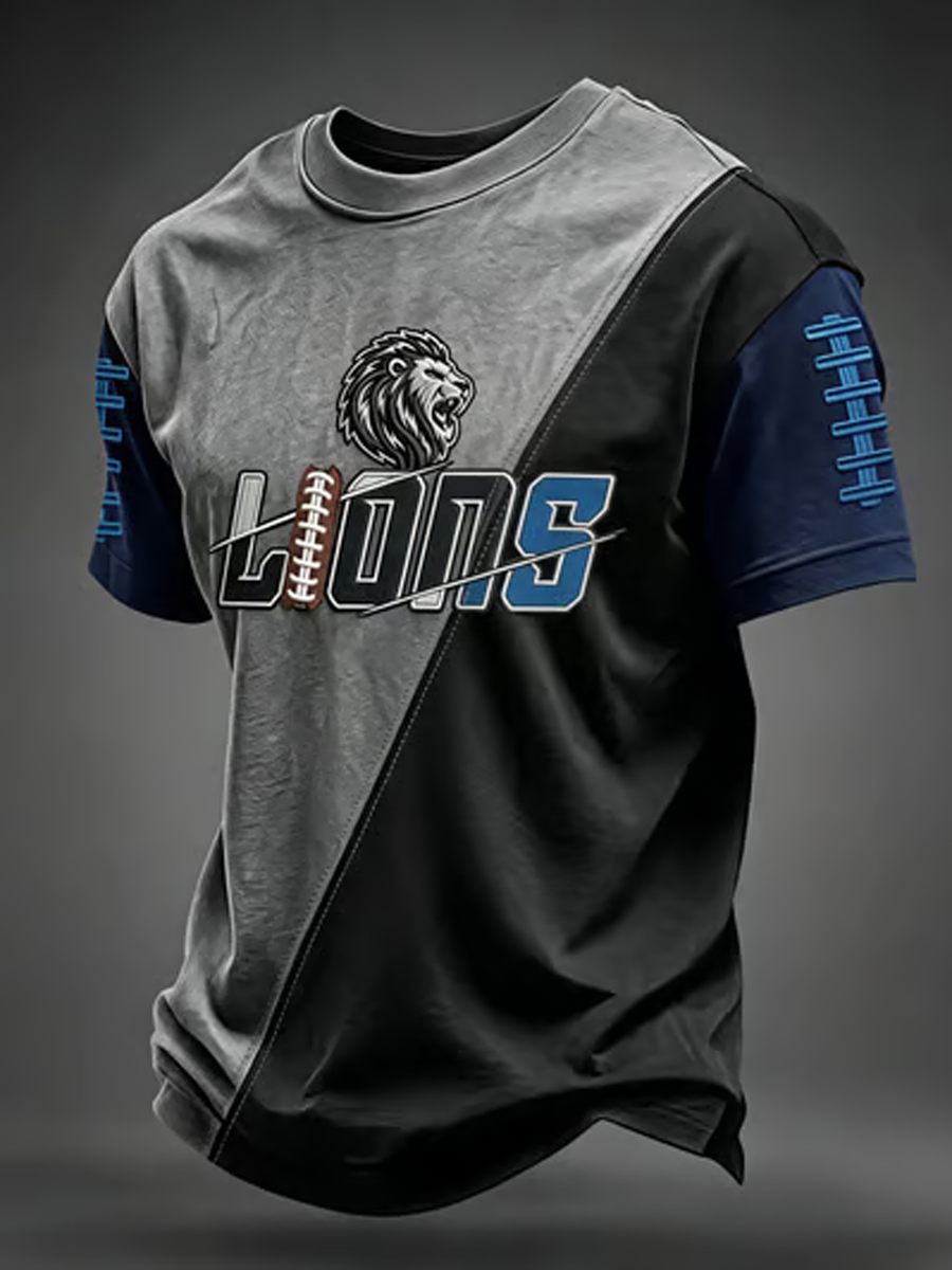 Men's Rugby Fan Lions Printed short sleeves t-shirt