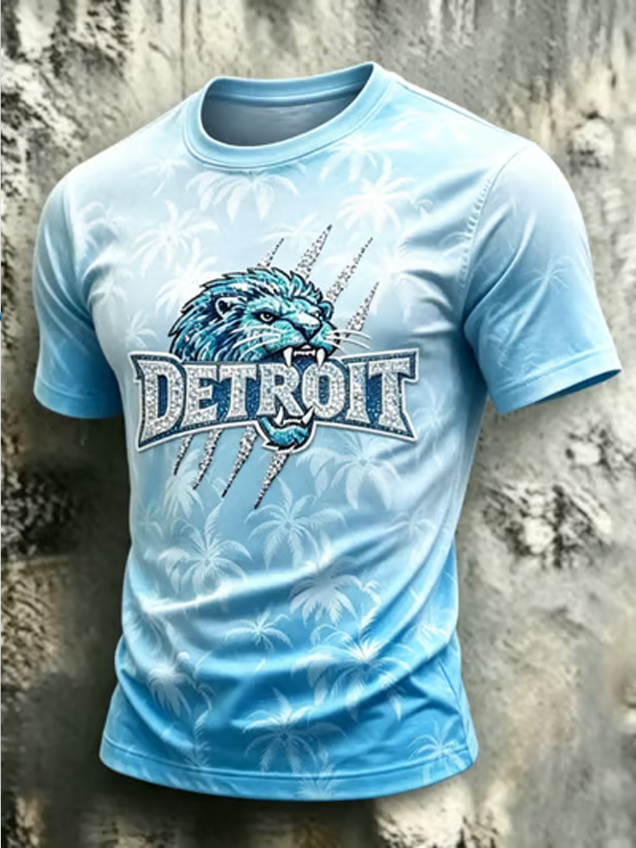 Men's Rugby Fan Lions Printed short sleeves t-shirt