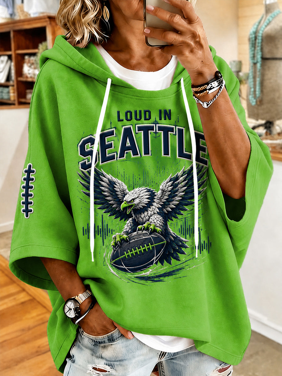 Women's Football Gameday Gift For Football Fans Casual Short-Sleeve Hoodie