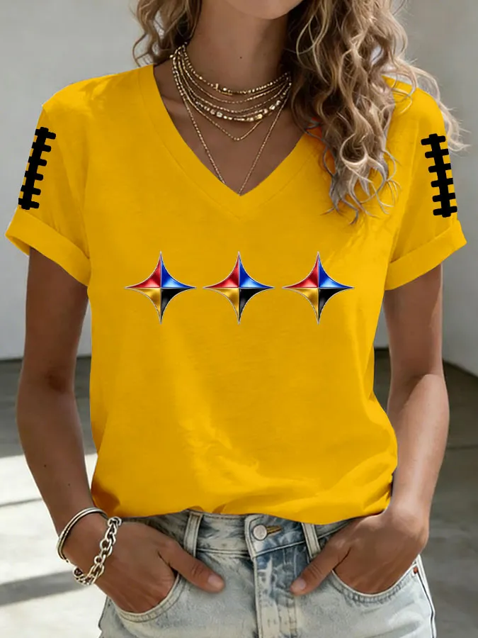 Women's Pittsburgh Football Short-sleeved T-shirt
