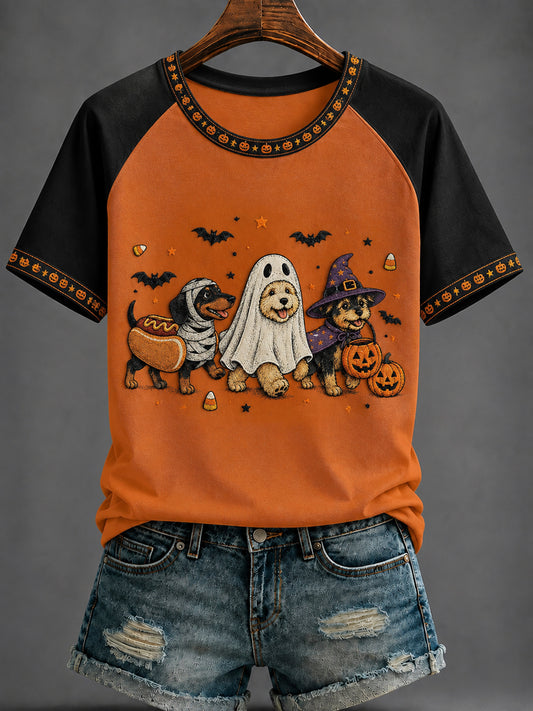 Women's Halloween Print round neck short sleeve T-shirt