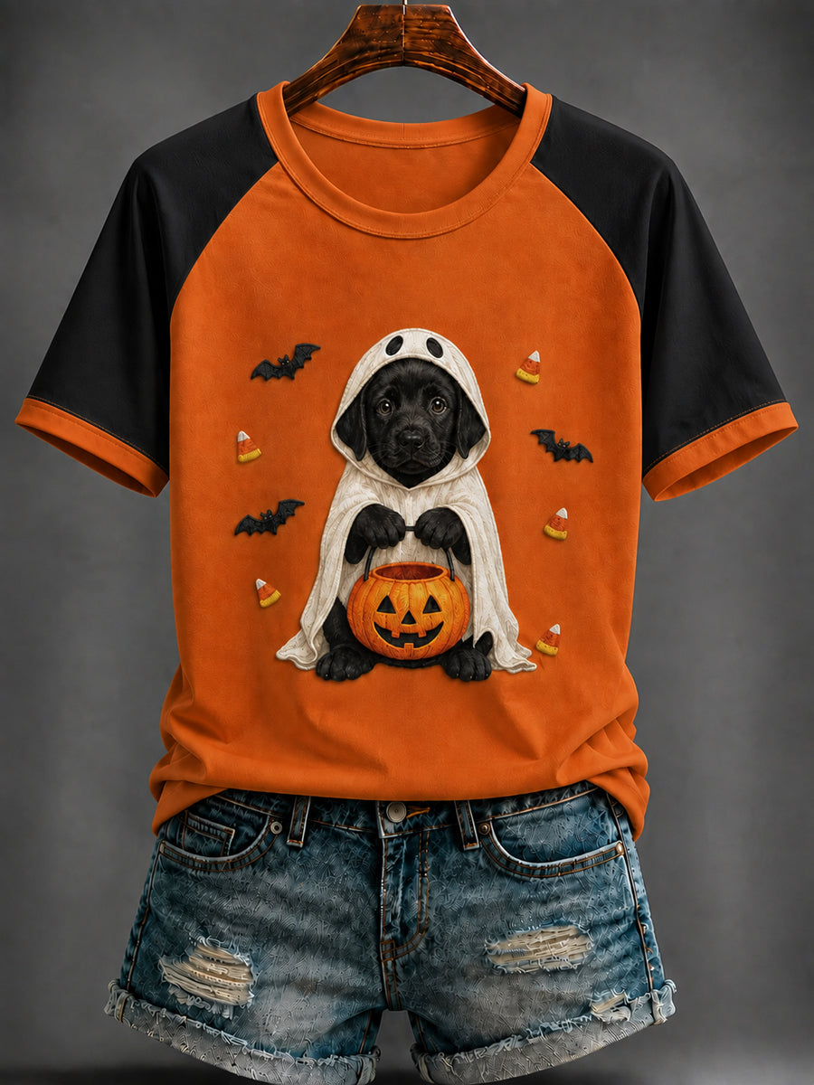 Women's Halloween Print round neck short sleeve T-shirt
