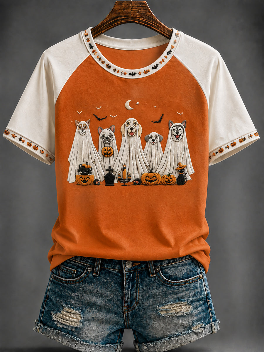 Women's Halloween Print round neck short sleeve T-shirt