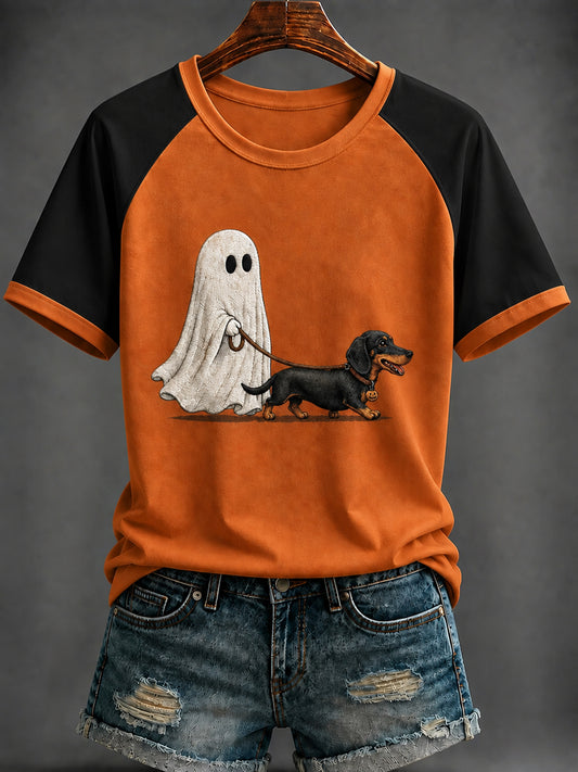 Women's Halloween Print round neck short sleeve T-shirt