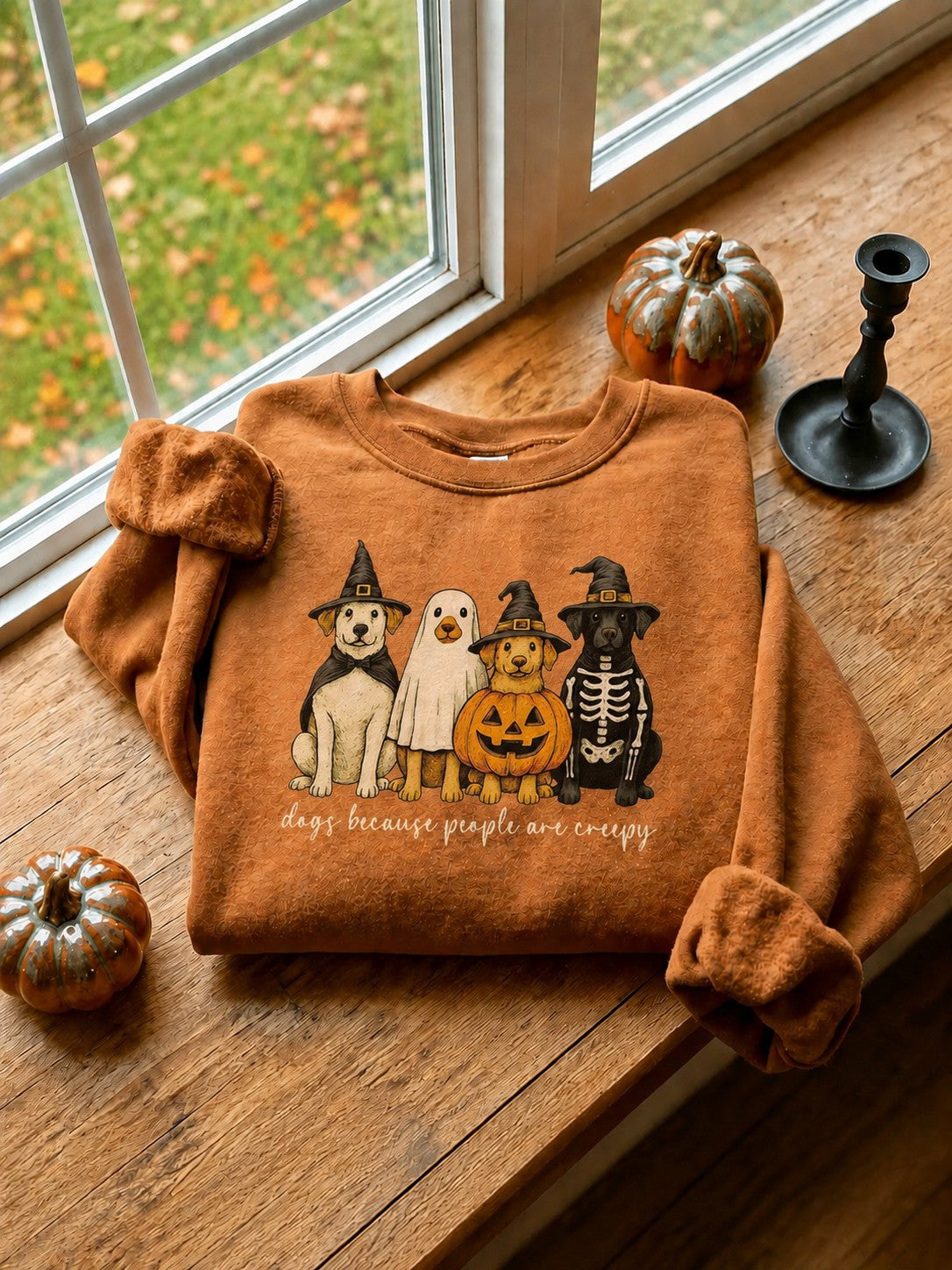 Women's Halloween Dog Printed Sweatshirt
