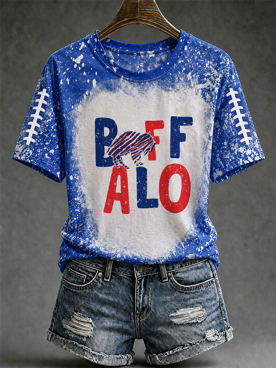 Women's Football Lover Buffalo Print Tee