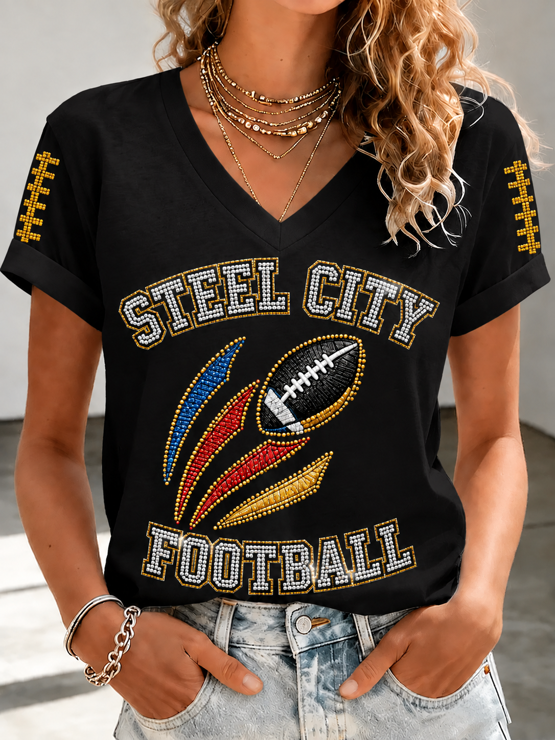 Women's Football Short-sleeved T-shirt