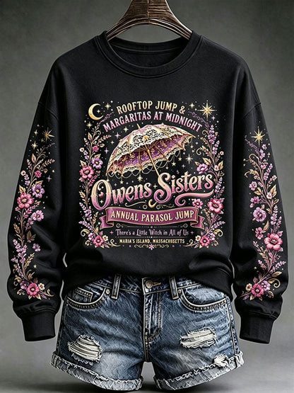 Women's Owens Sisters Apothecary Witch Print Regular Sweatshirt