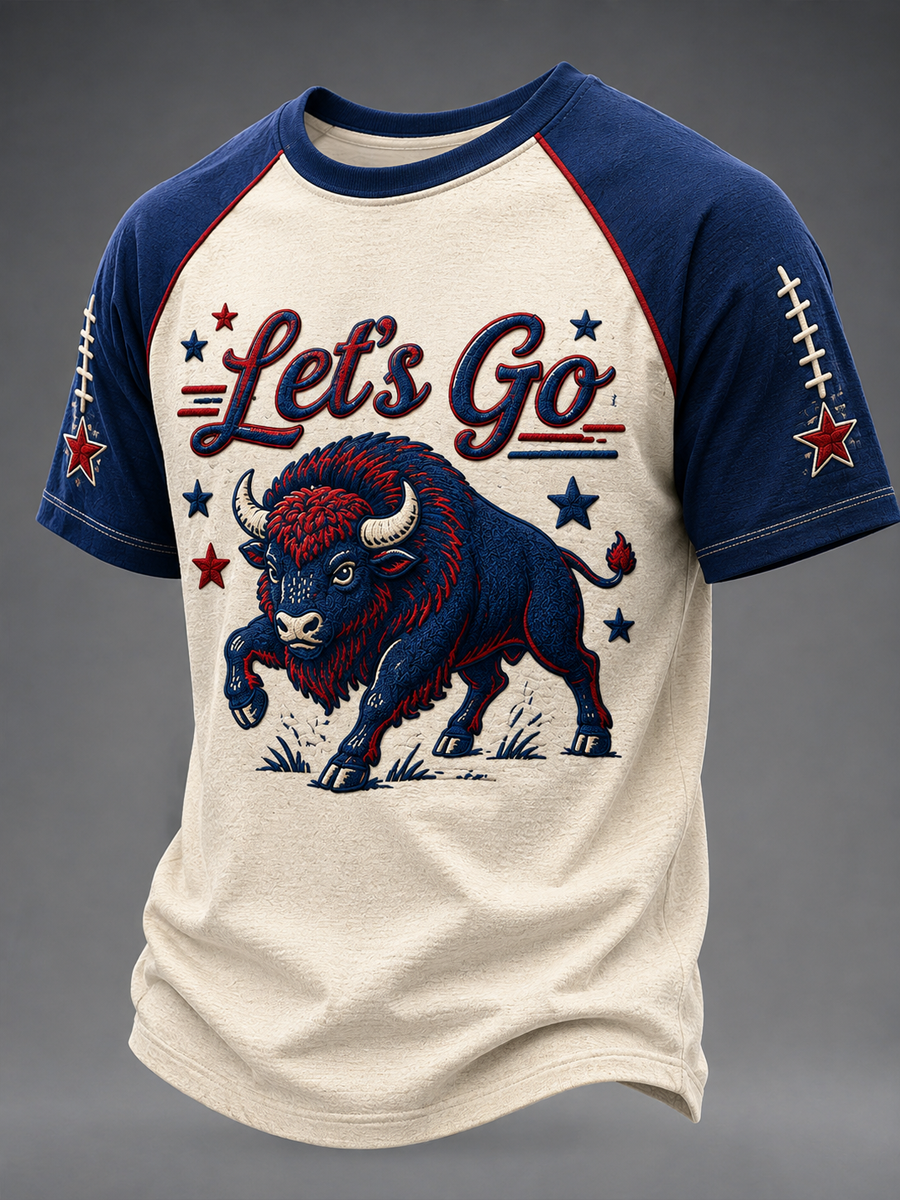 Men's Football Lover Bulls BUF Art Printed short sleeve t-shirt