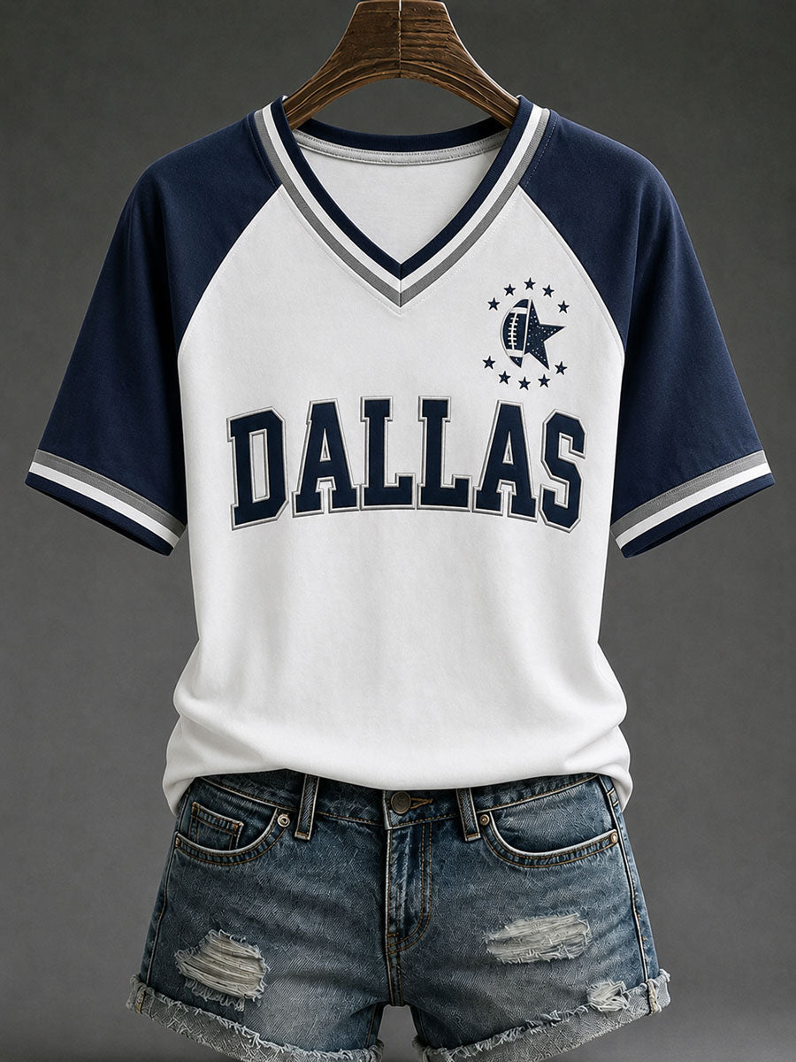 Women's Game Day Football Print Casual T-Shirt