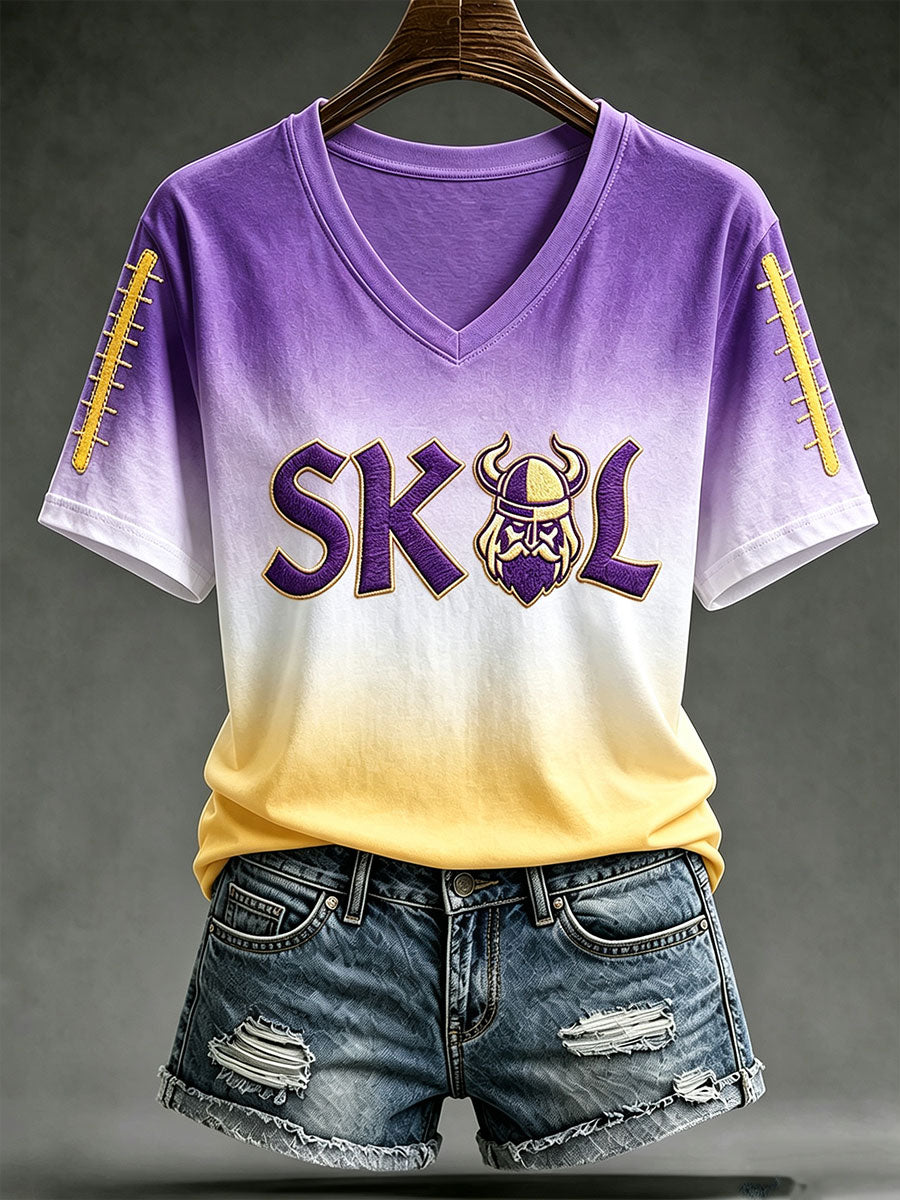 Women's SKOL Football Print Short-sleeved T-shirt