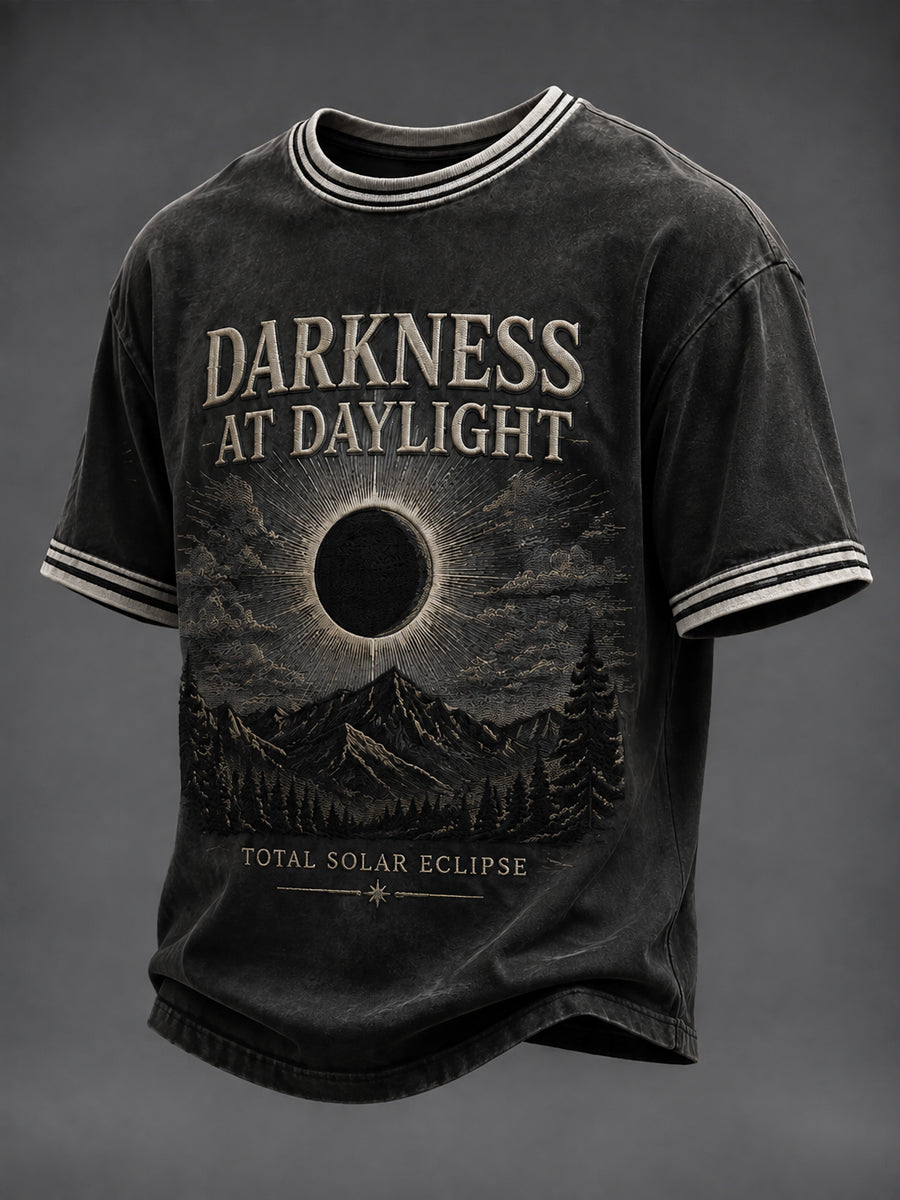 European Solar Eclipse Men's Vintage Graphic T-Shirt